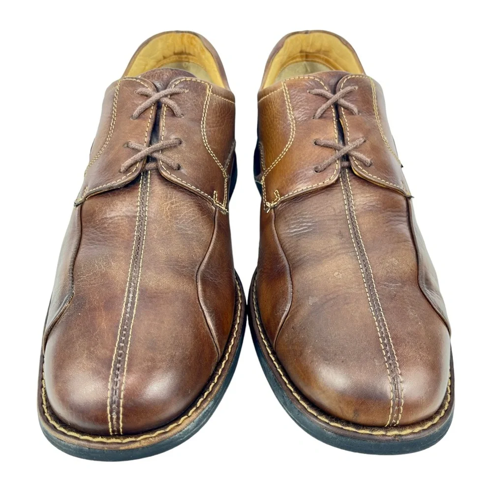 Johnston & Murphy | Mens 11M| Shuler‎ Bicycle Brown Leather Derby Flex Sole Shoe